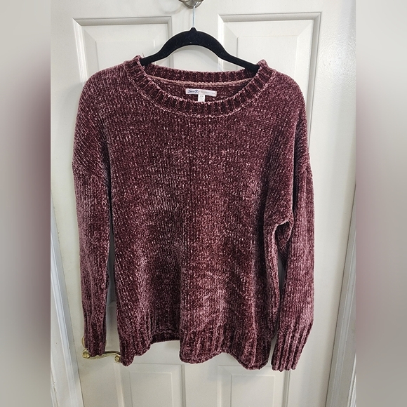 7 For All Man Kind Maroon Chenille Like Sweater Size Sm - Picture 1 of 7